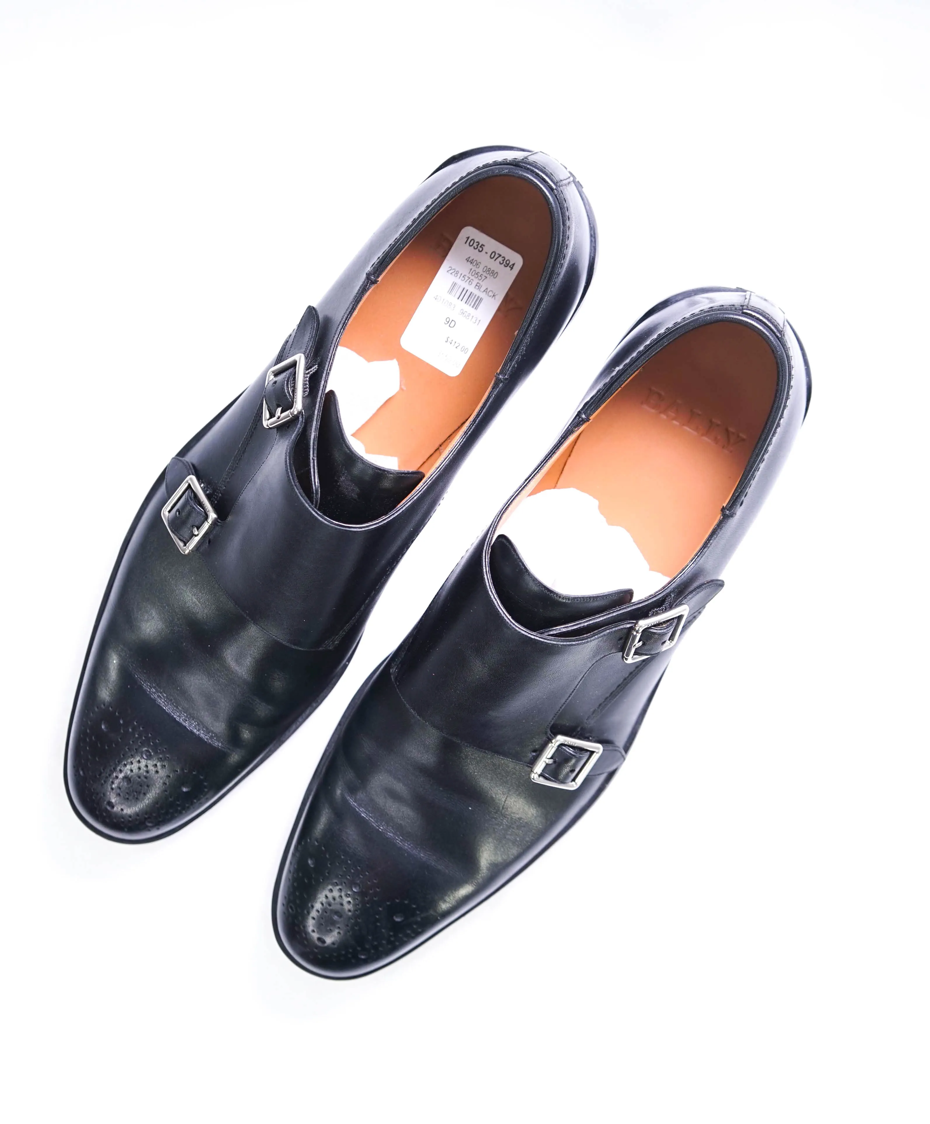 $580 BALLY - "REMPTON" Black Double Monk Sleek Sole Loafers - 9 D US