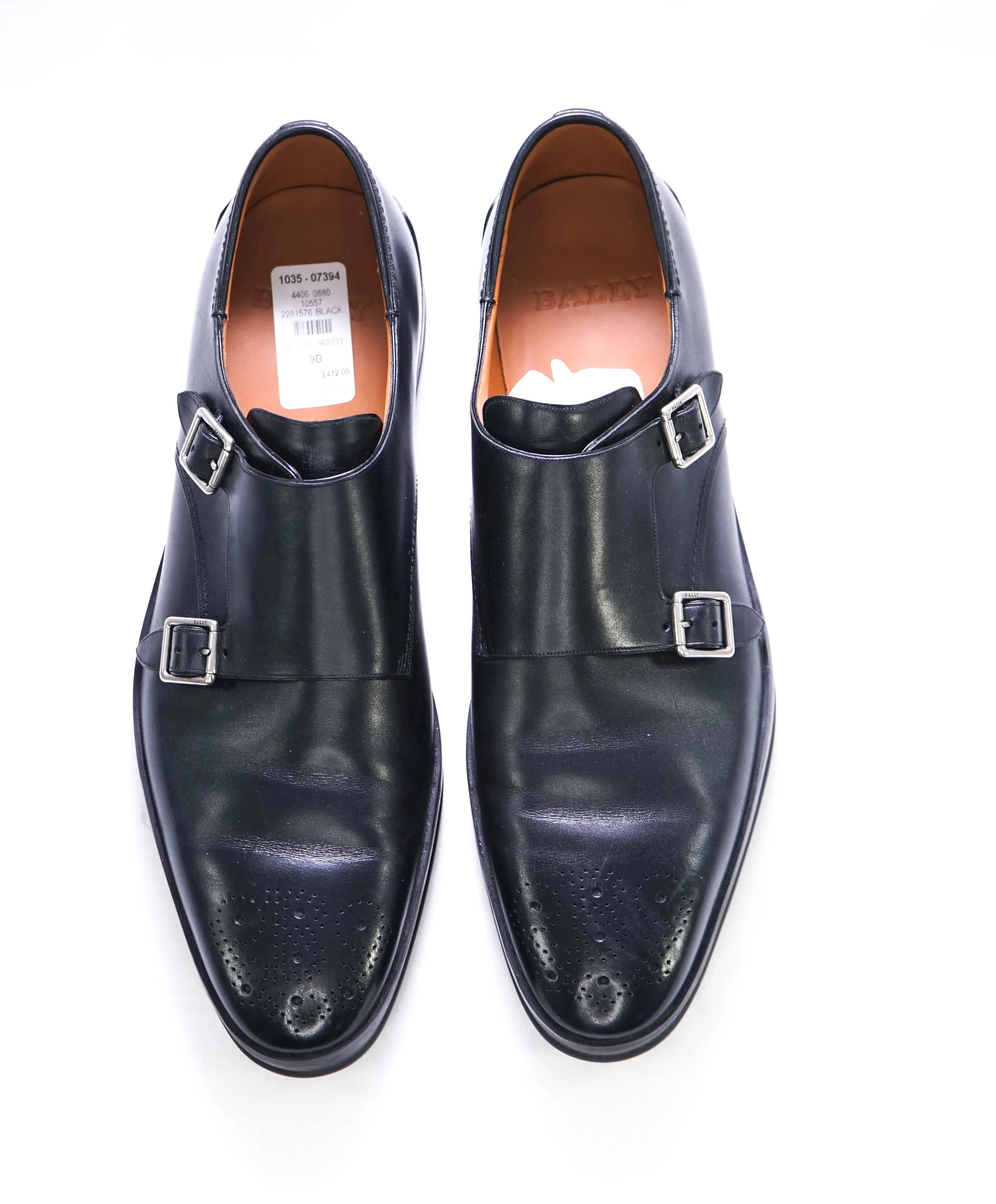 $580 BALLY - "REMPTON" Black Double Monk Sleek Sole Loafers - 9 D US