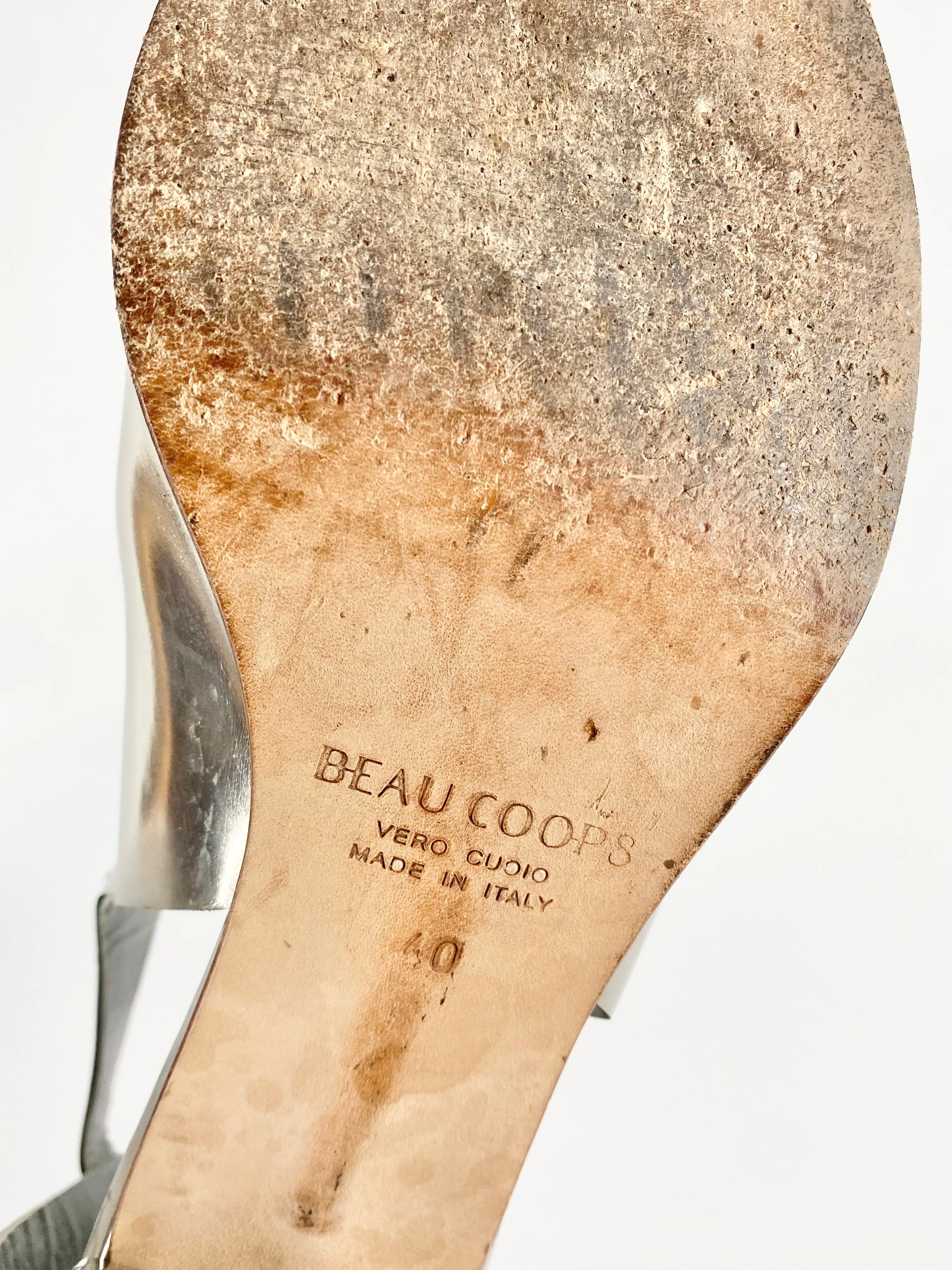 Beau Coops Silver Peep Toe Pumps - EU40