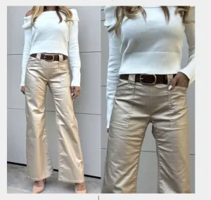 'Bevy Flog' Josie Gold Vegan Pant