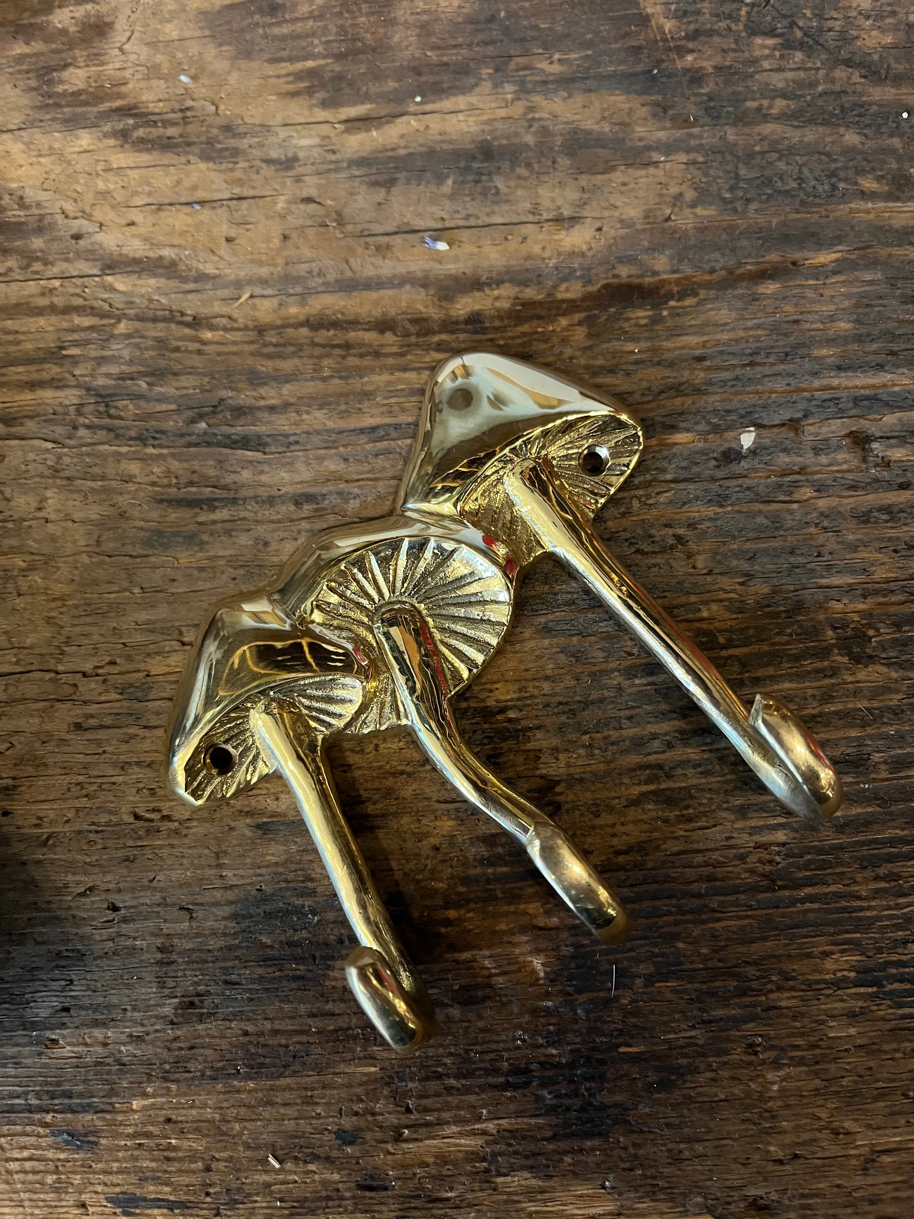 Brass Mushroom Wall Key Hook
