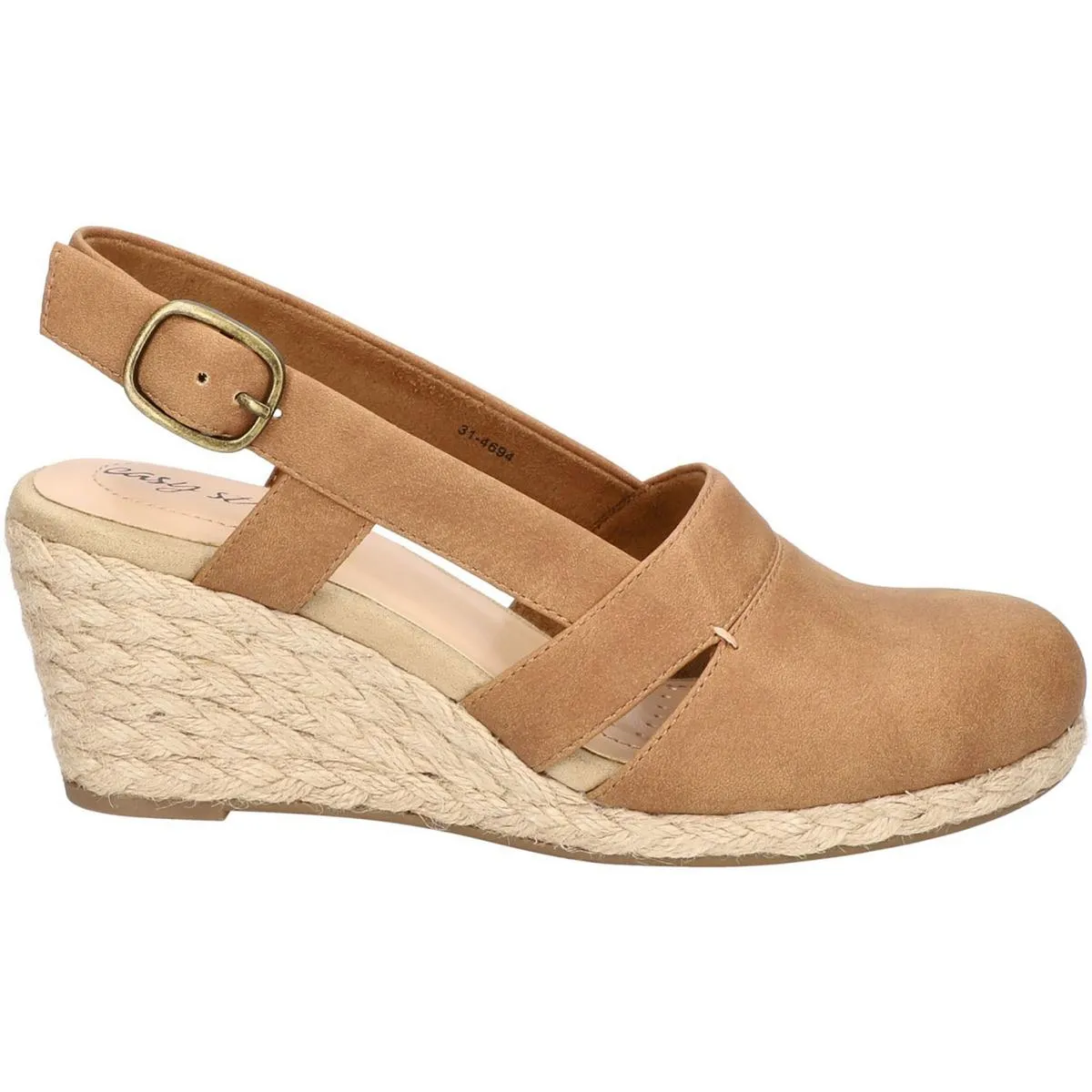 Easy Street Womens Stargaze Solid Ankle Strap Espadrilles