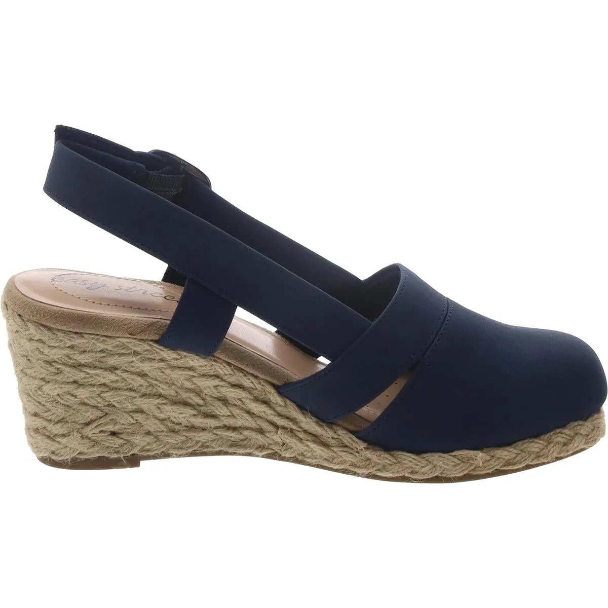 Easy Street Womens Stargaze Solid Ankle Strap Espadrilles