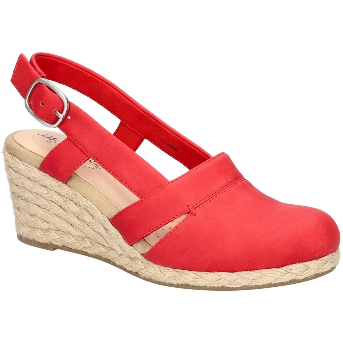 Easy Street Womens Stargaze Solid Ankle Strap Espadrilles