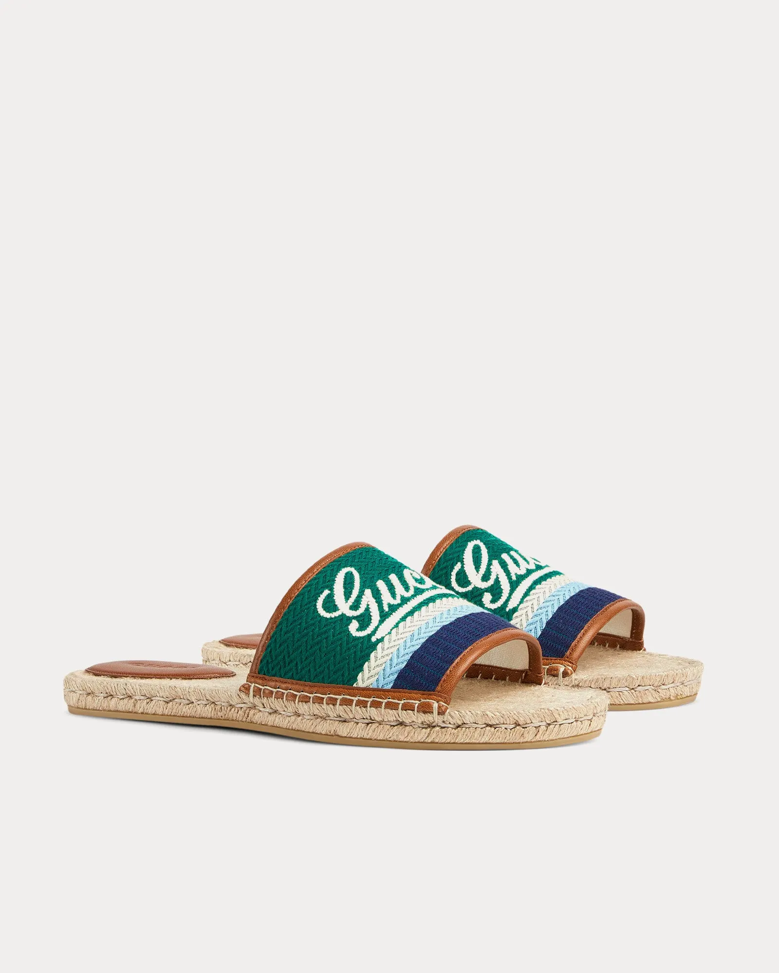 Espadrille with Gucci Script Green / Multi Slides