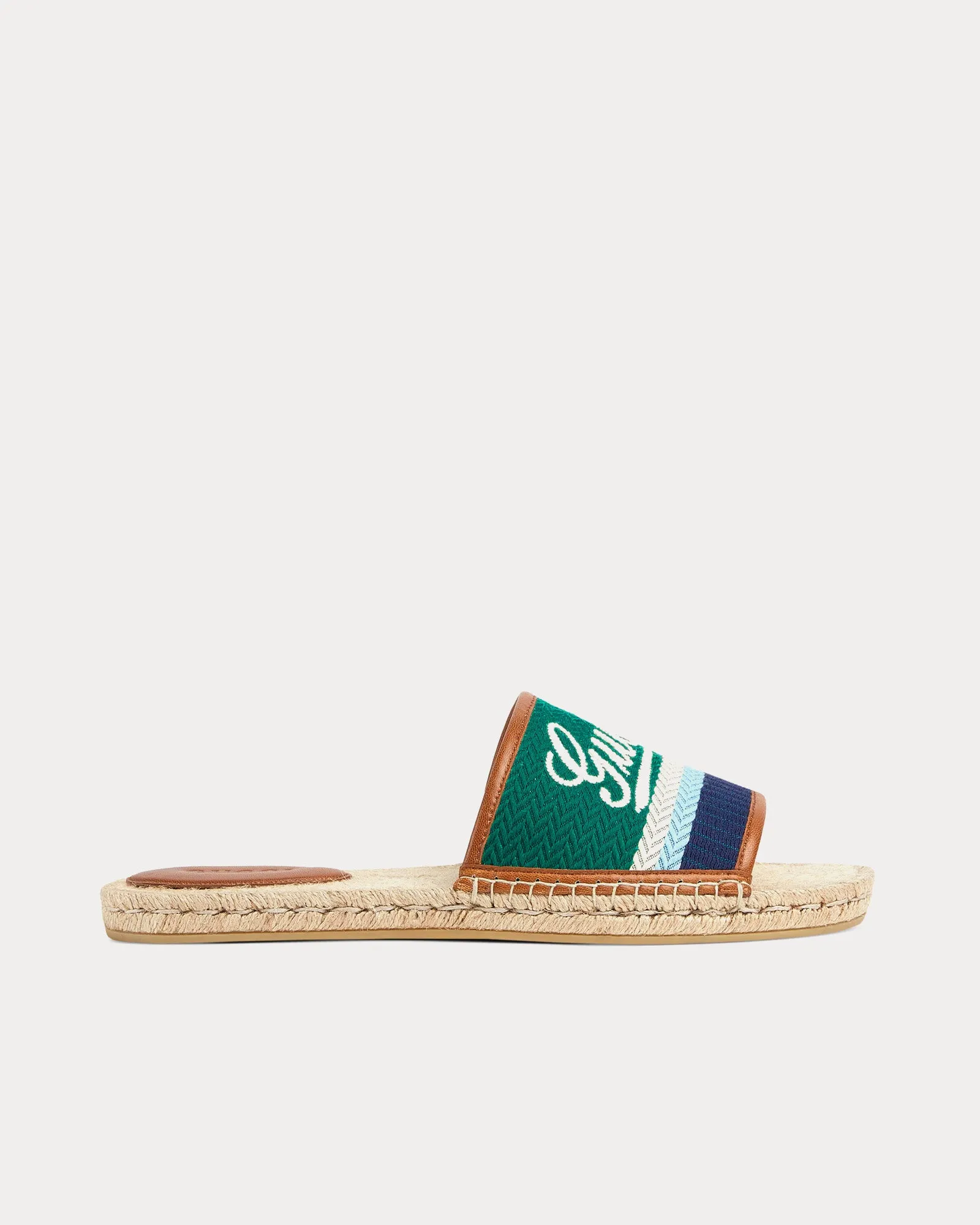 Espadrille with Gucci Script Green / Multi Slides