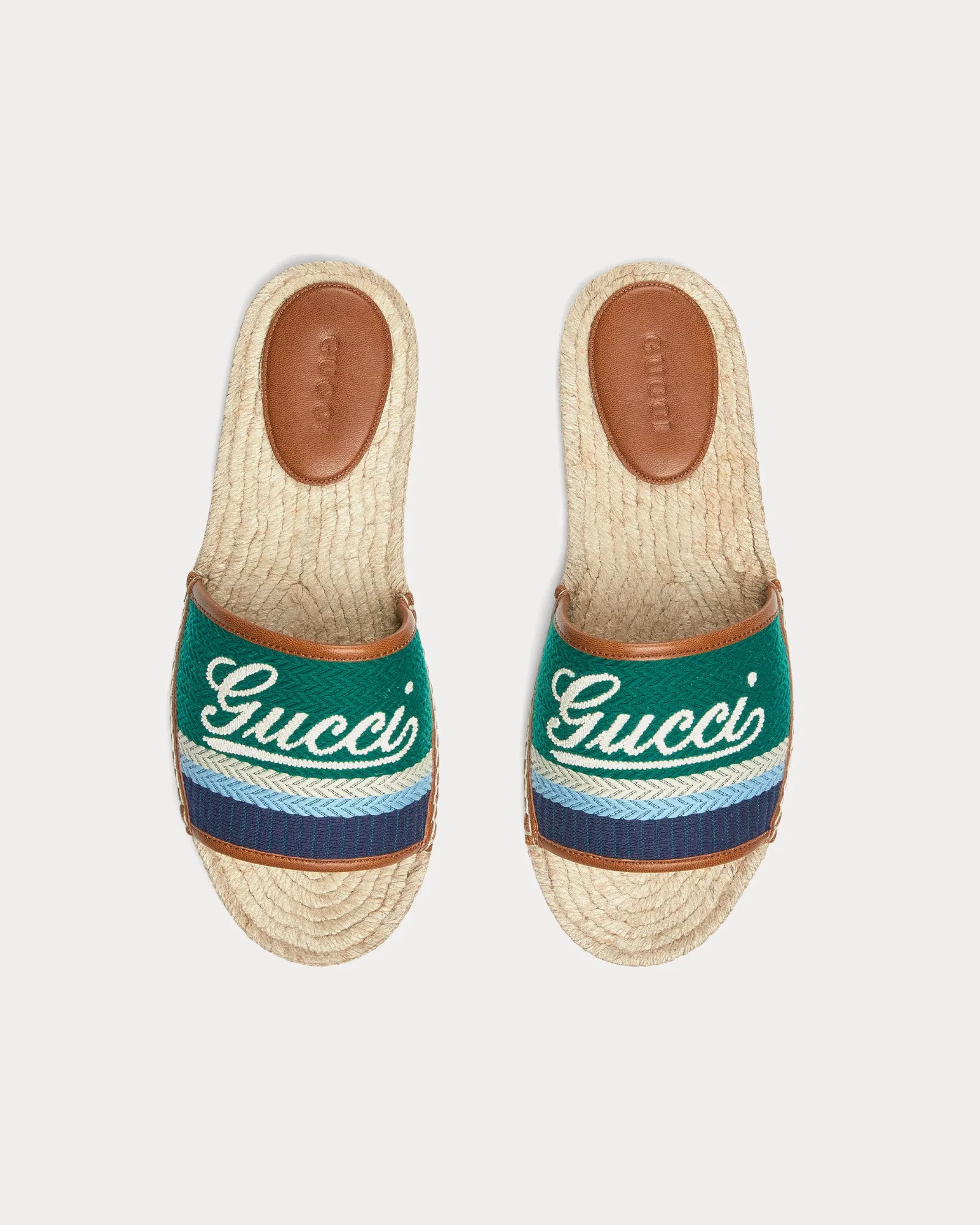 Espadrille with Gucci Script Green / Multi Slides