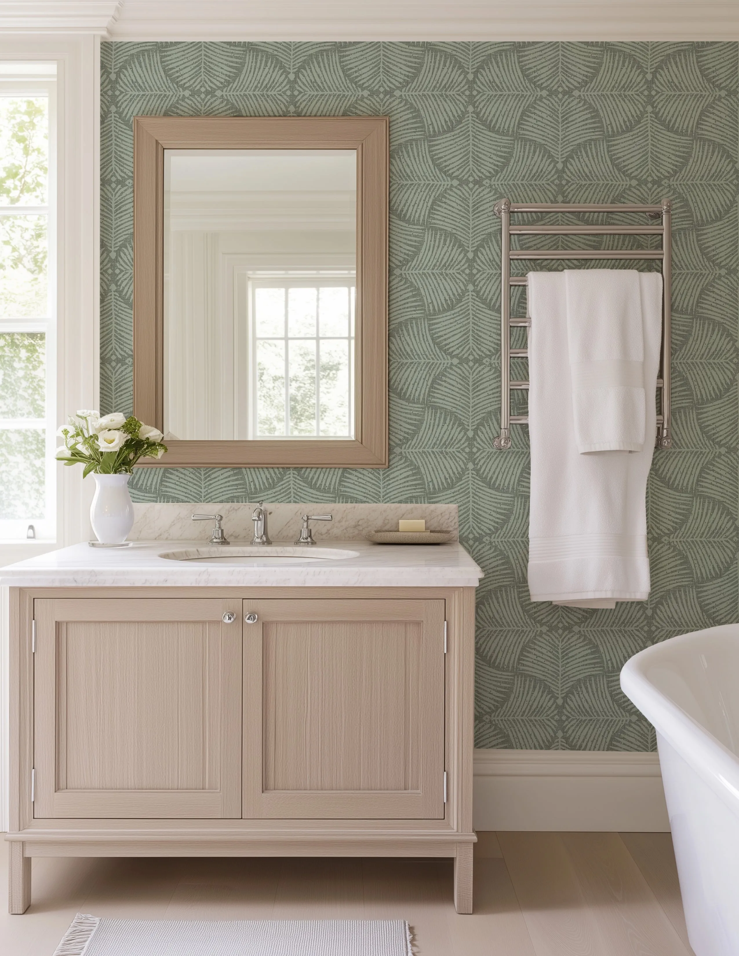 Fan Palm Wallpaper | Tropical Elegance