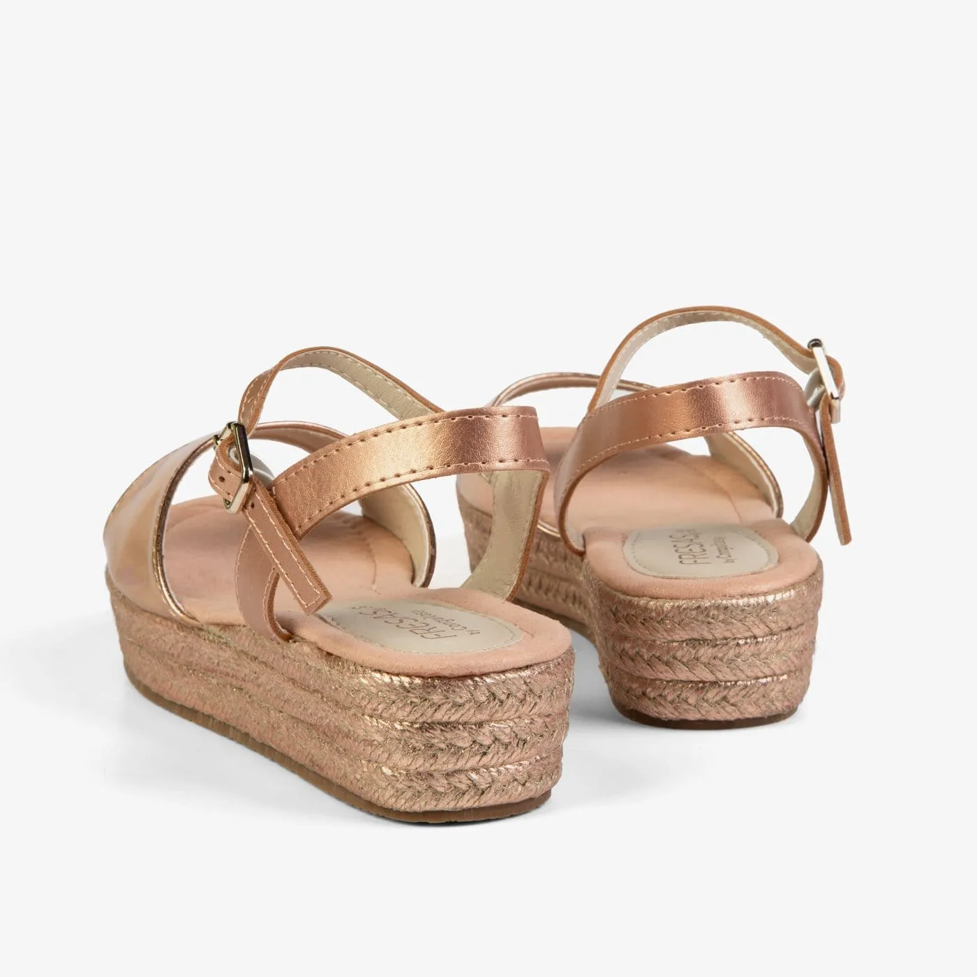 Girl's Magnesium Metallized Wedge Sandals