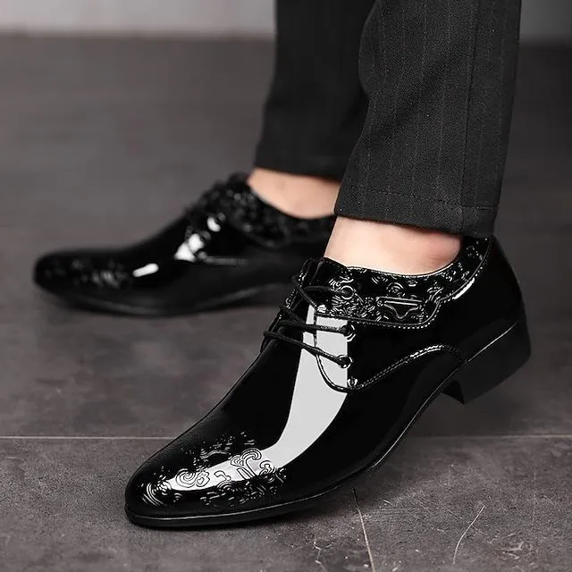 Men's Oxfords Loafers & Slip-Ons Dress Shoes Business British Wedding Daily Party & Evening Black Floral