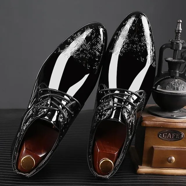 Men's Oxfords Loafers & Slip-Ons Dress Shoes Business British Wedding Daily Party & Evening Black Floral