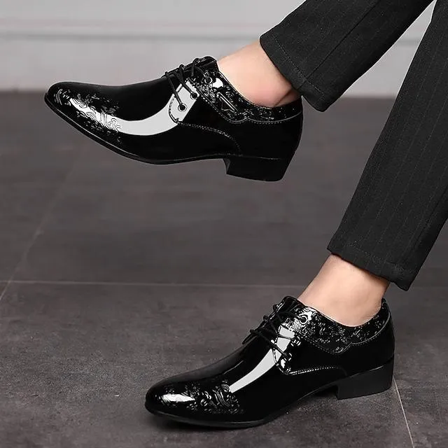 Men's Oxfords Loafers & Slip-Ons Dress Shoes Business British Wedding Daily Party & Evening Black Floral