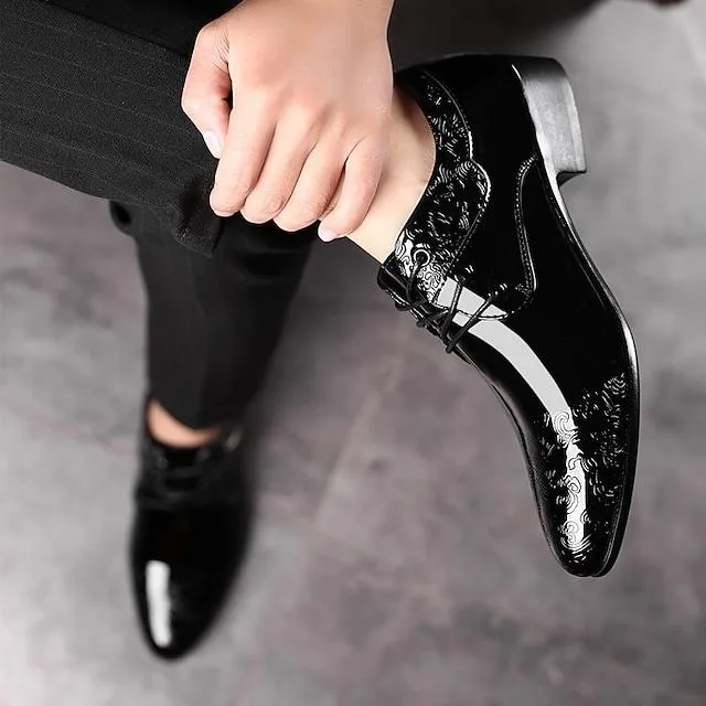 Men's Oxfords Loafers & Slip-Ons Dress Shoes Business British Wedding Daily Party & Evening Black Floral