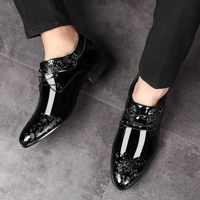 Men's Oxfords Loafers & Slip-Ons Dress Shoes Business British Wedding Daily Party & Evening Black Floral