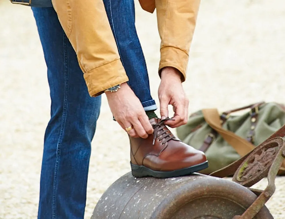 Mens Wide Fit Douglas Brown Leather Boots