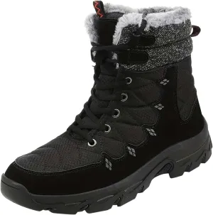 Mens Work Boots Wide Width Hiking Sneakers Fur Lined Ankle Boot Working Shoes for Women Steel Toe Waterproof Outdoor Shoes Lightweight Hike Grounded Footwear