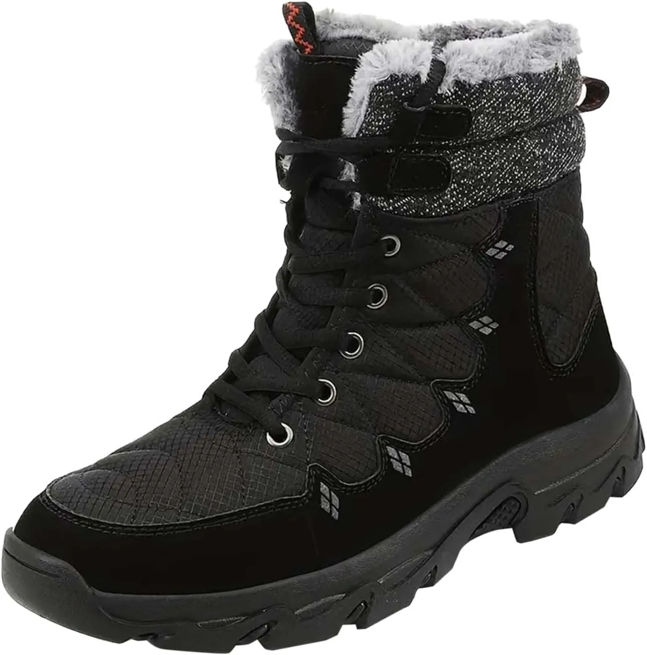 Mens Work Boots Wide Width Hiking Sneakers Fur Lined Ankle Boot Working Shoes for Women Steel Toe Waterproof Outdoor Shoes Lightweight Hike Grounded Footwear