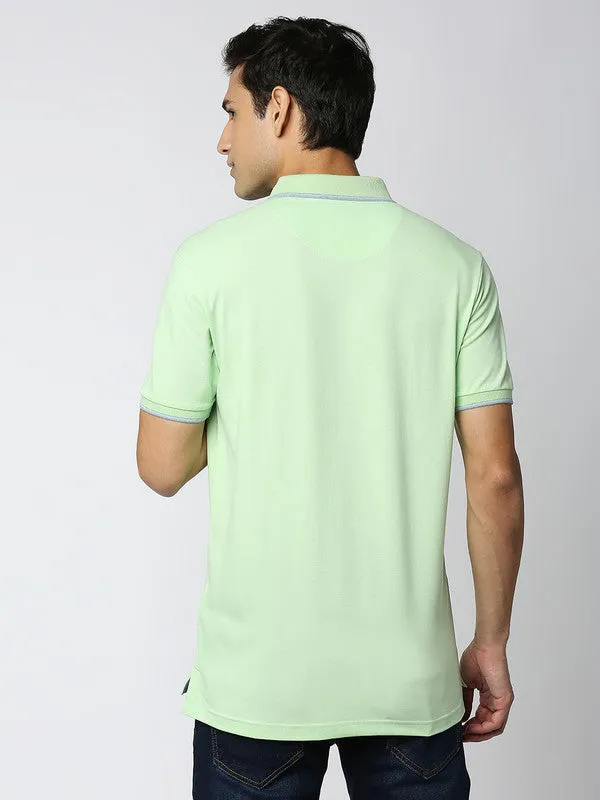 Mint Green Pique Lycra Polo T-shirt