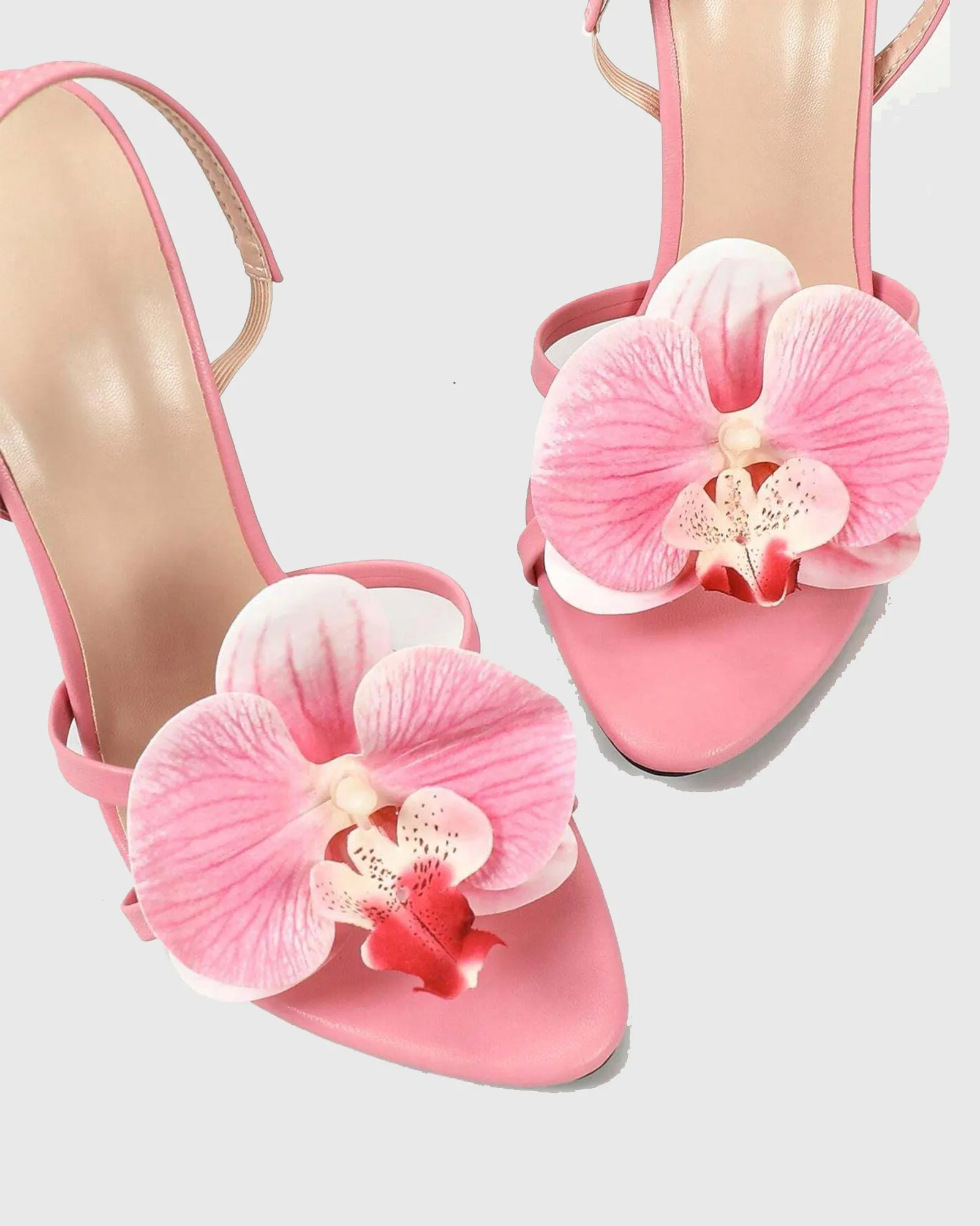 Oria Flower Slingback Sandals In Pink