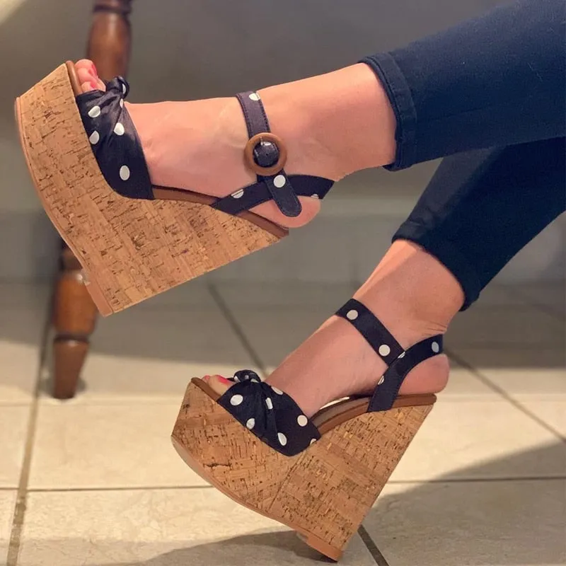 Polka Dot Wedge Sandals | Wedge Shoes