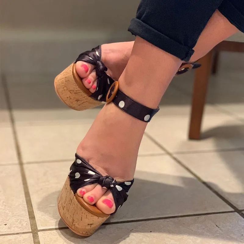 Polka Dot Wedge Sandals | Wedge Shoes