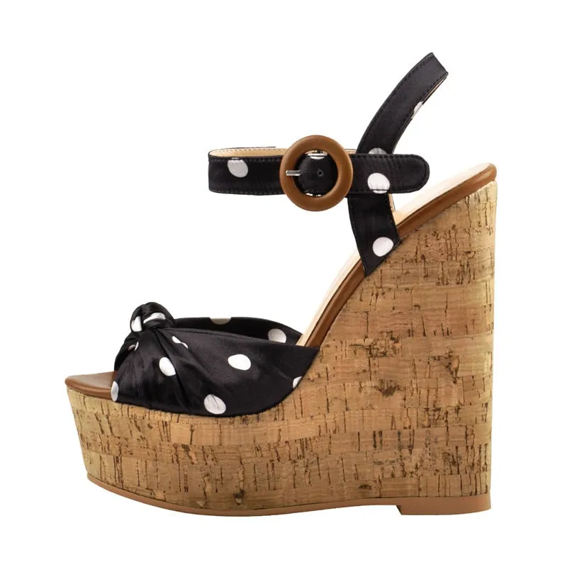 Polka Dot Wedge Sandals | Wedge Shoes