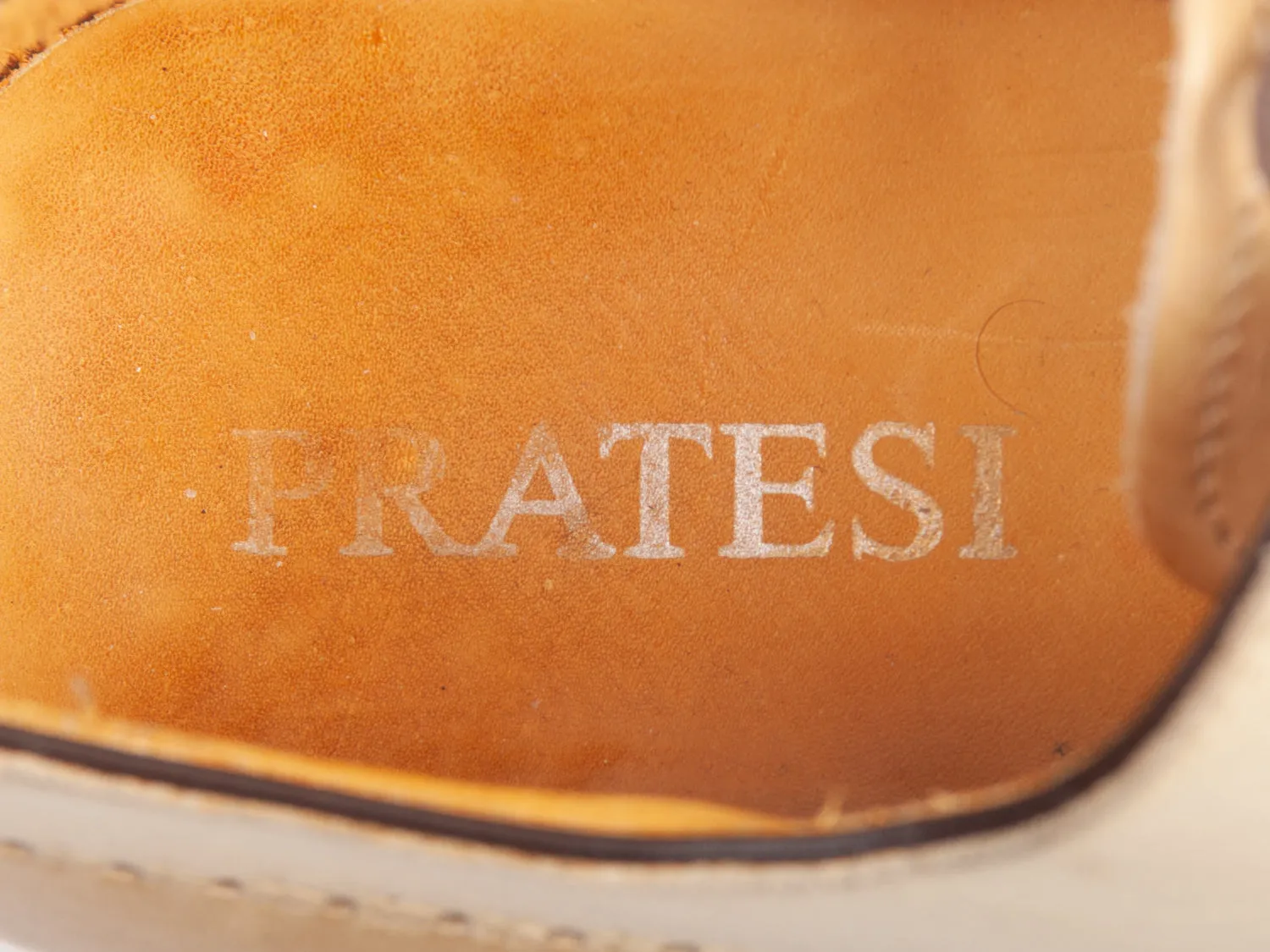Pratesi Tan Whole Cut Leather Oxfords