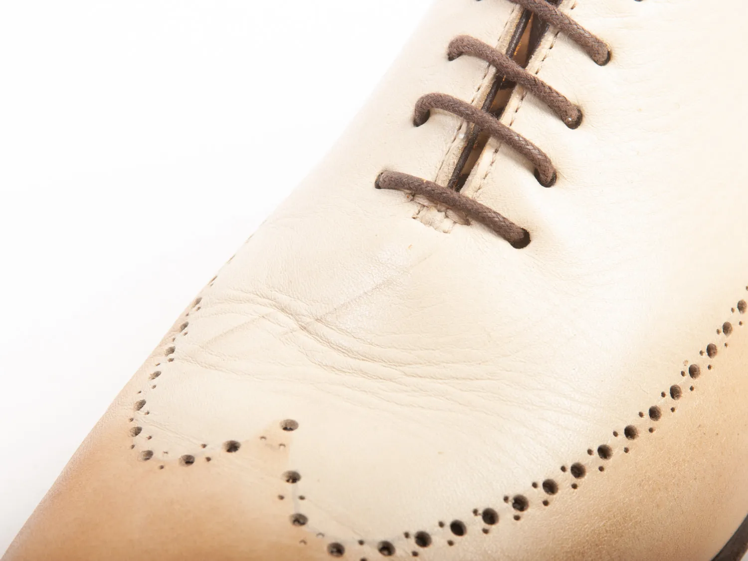 Pratesi Tan Whole Cut Leather Oxfords