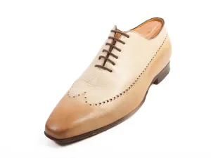 Pratesi Tan Whole Cut Leather Oxfords