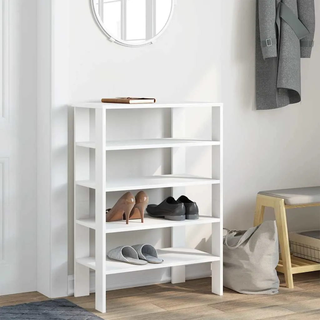 Shoe Rack White 61x32x87.5 cm Engineered Wood