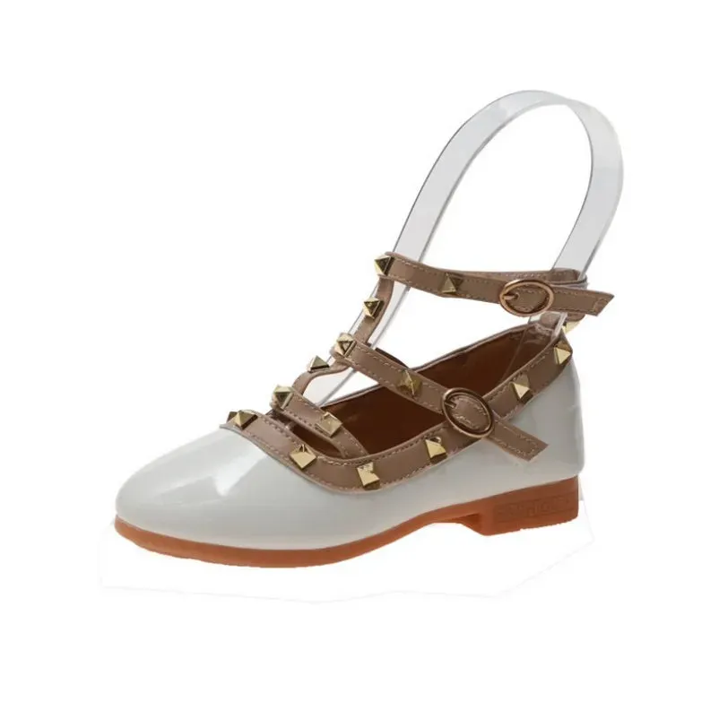 Stylish Riveted Girls' Flat Sandals