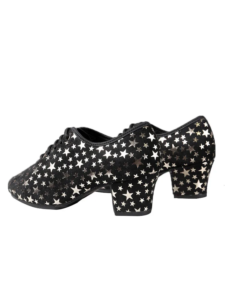 Suede Leather Star Pattern Latin Dance Outdoor Shoes