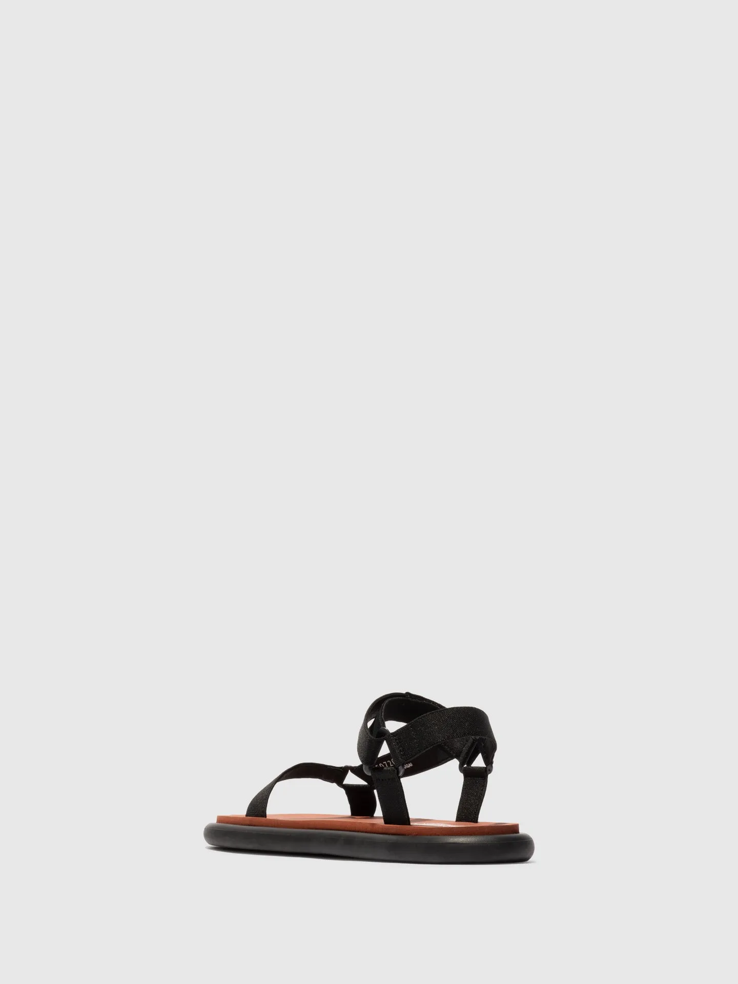 T-Strap Sandals OLIE072FLY BLACK/BLACK/BRICK