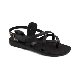 Tamar Buckle Vegan - Leather Alternative Sandal | Black