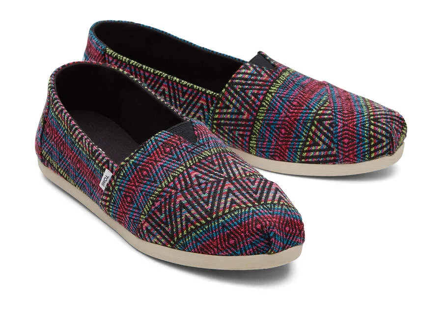 TOMS Womens Alpargata Global Woven Espadrille - Black