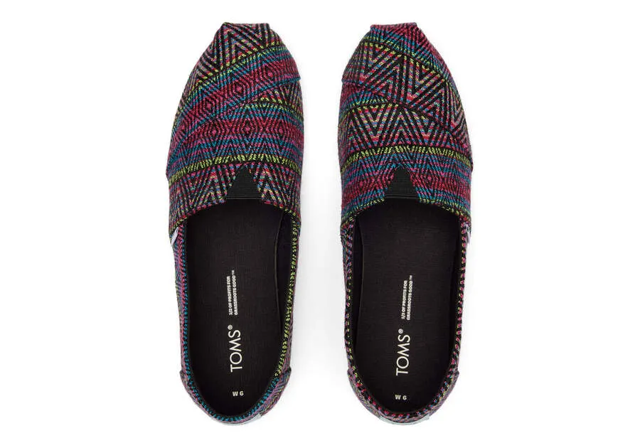 TOMS Womens Alpargata Global Woven Espadrille - Black