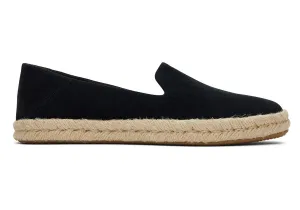 TOMS Womens Santiago Suede Espadrille - Black