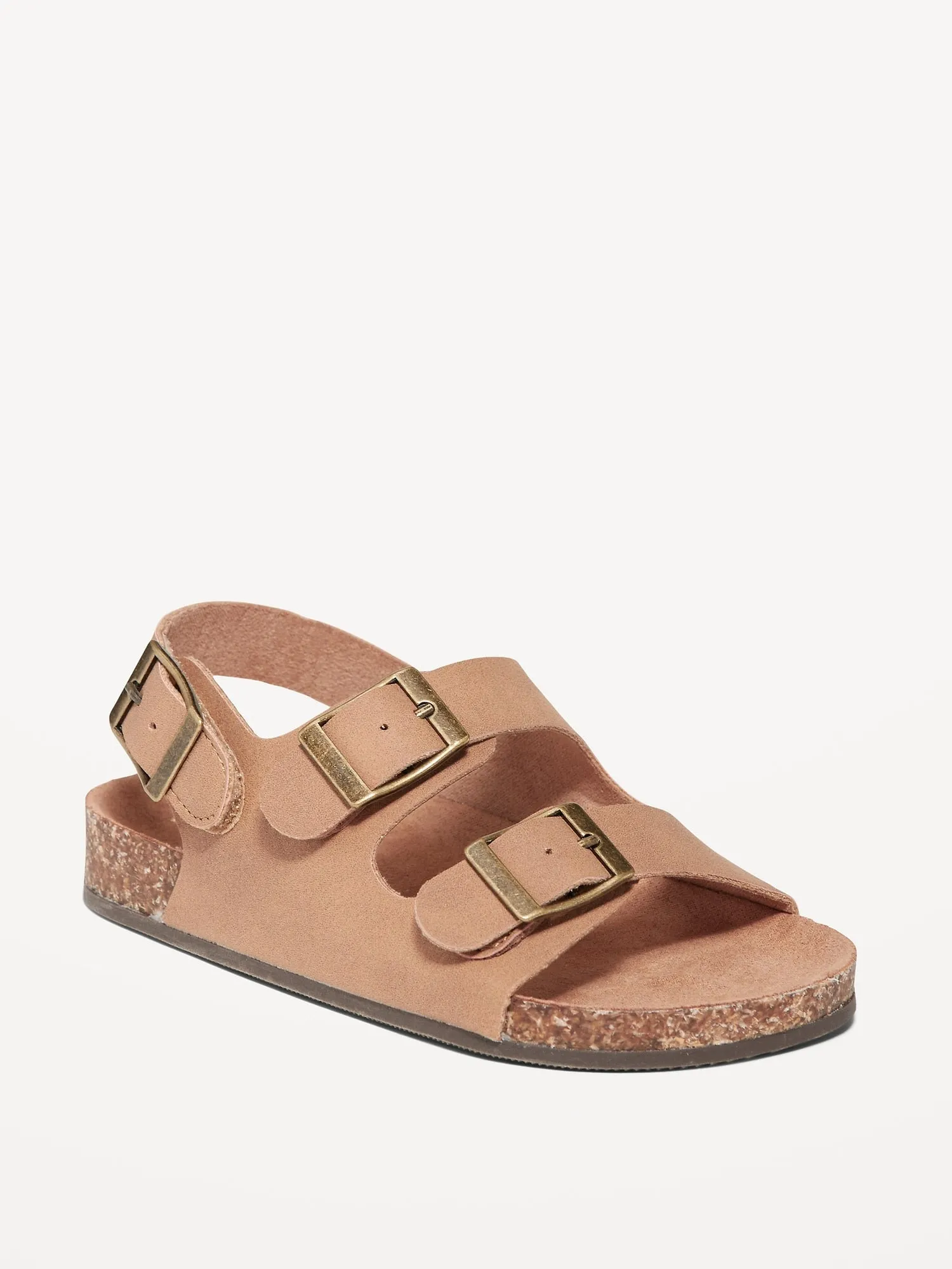 Unisex Faux-Leather Double-Buckle Sandals for Toddler