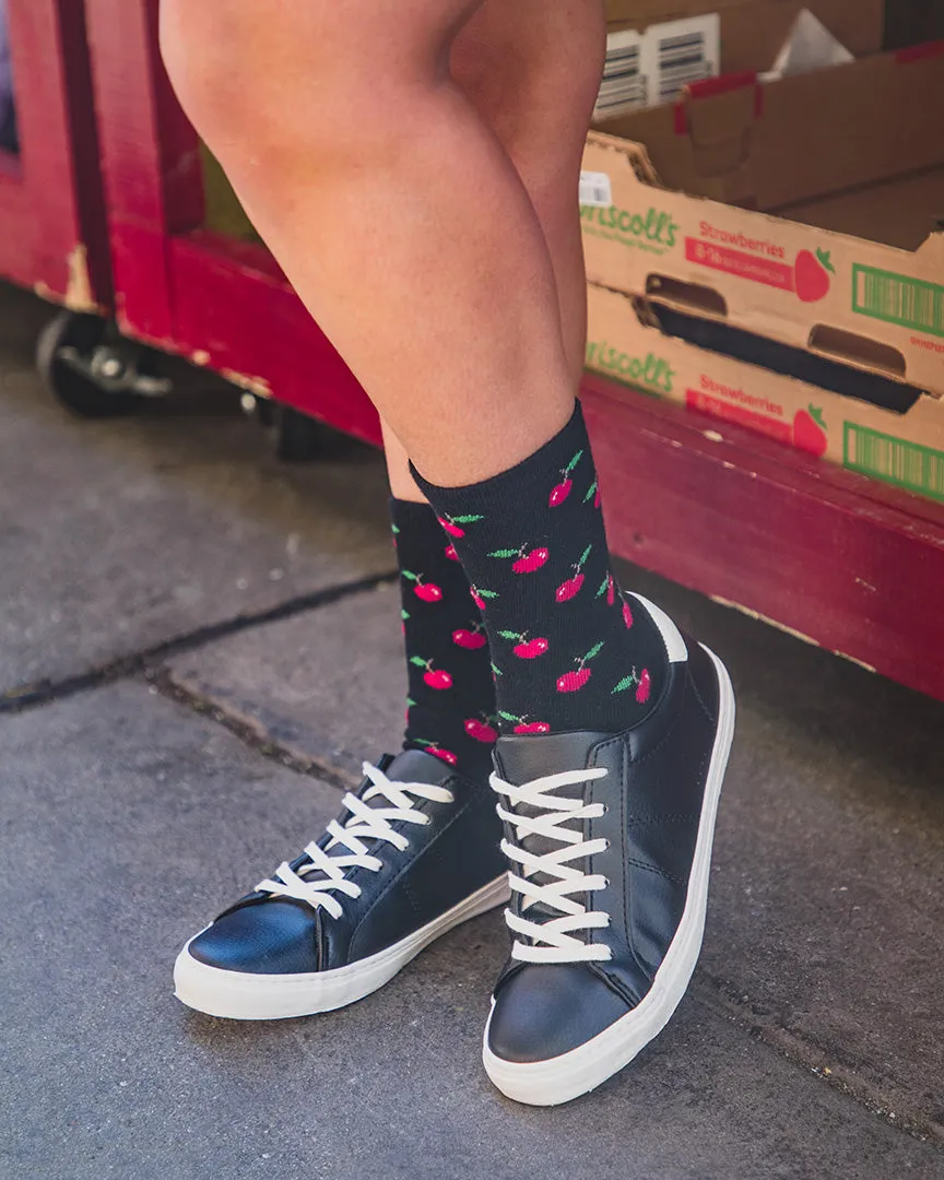 Women's Cherry On Top Cashmere Blend Crew Socks