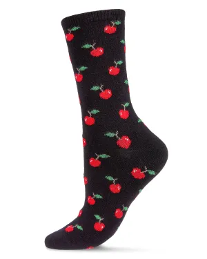 Women's Cherry On Top Cashmere Blend Crew Socks
