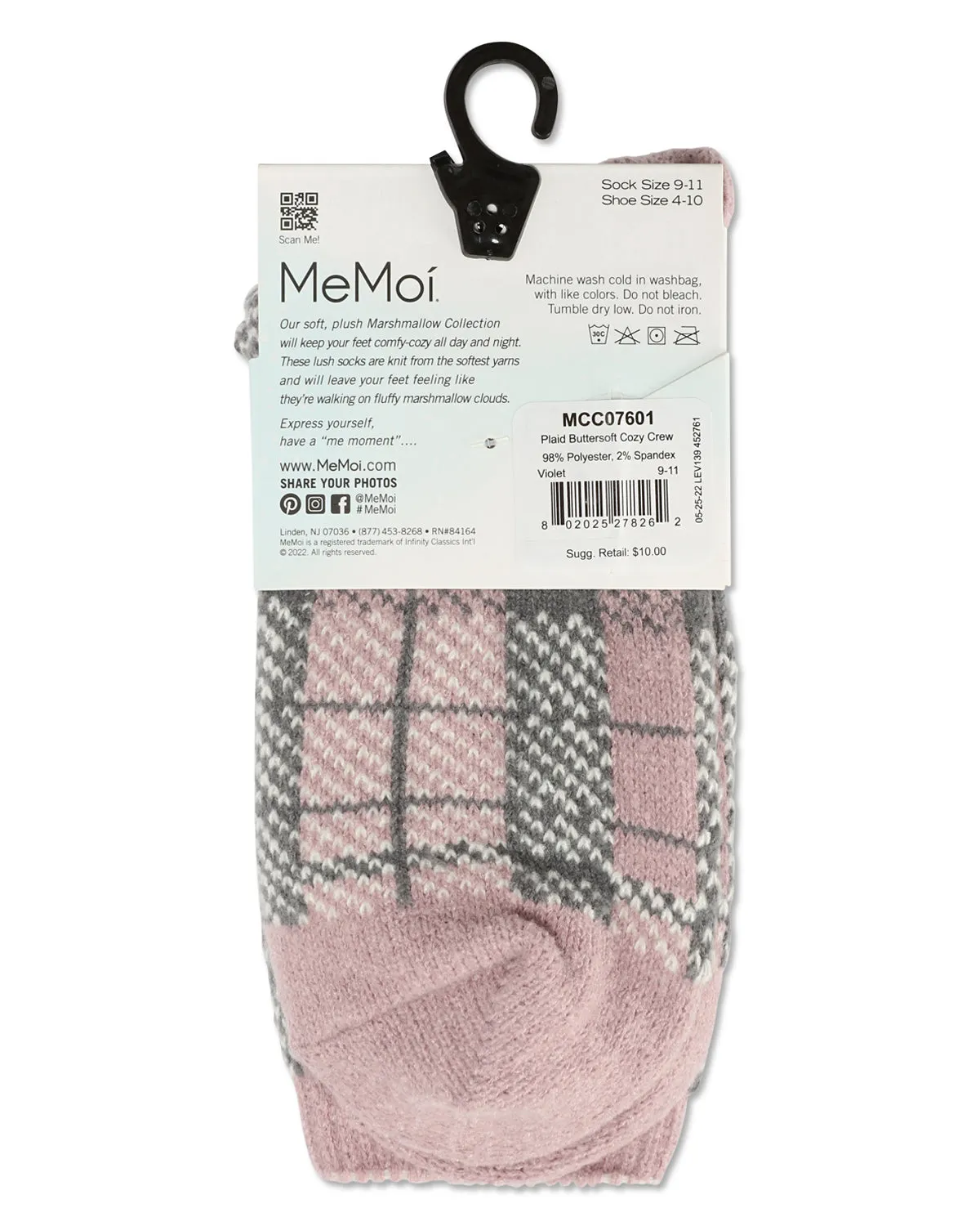 Women's Plaid Buttersoft Cozy Crew Socks