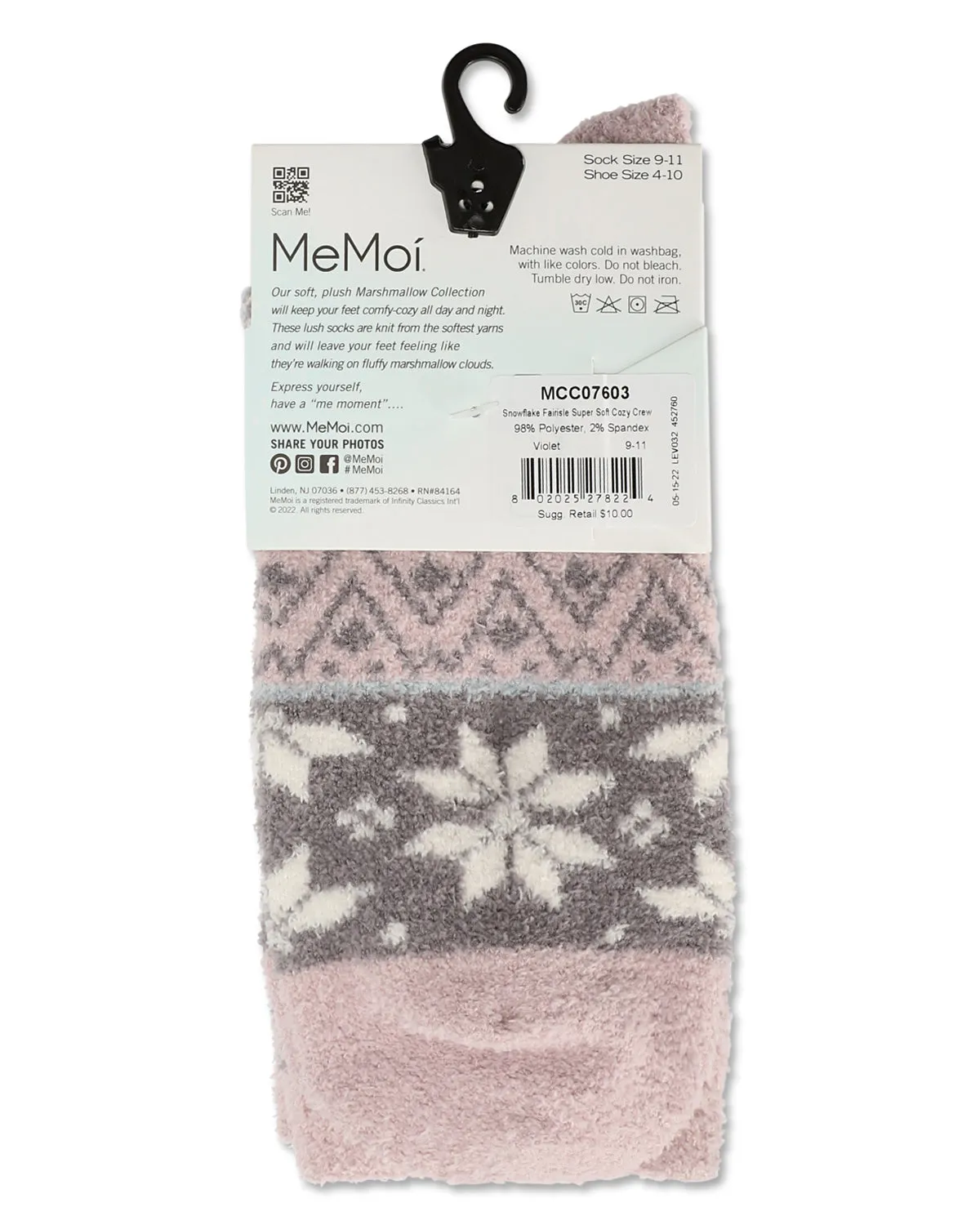 Women's Snowflake Fairisle Super Soft Cozy Crew Socks