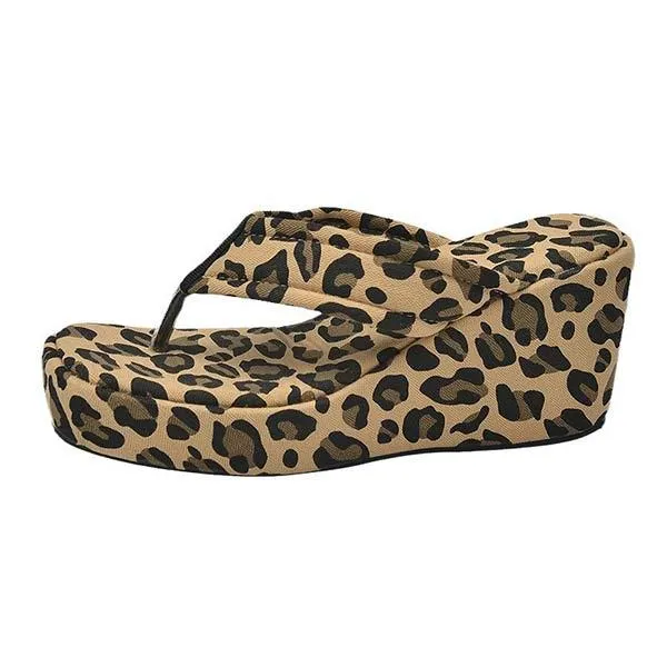 Women's Thick-Soled Slip-On Sandals with Toe Strap and Wedge Heel 41499710C