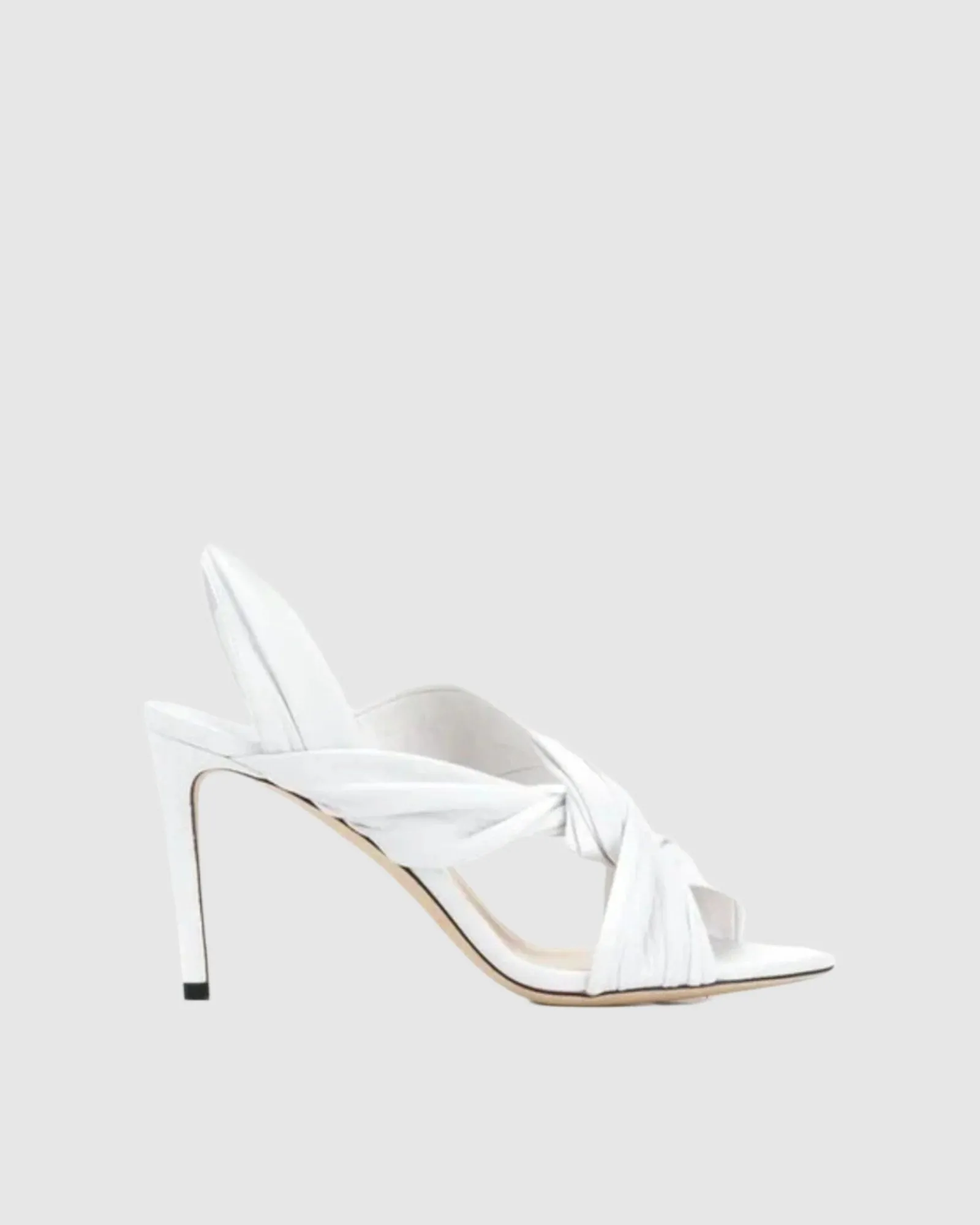 Yank Leather Lace Up Sandals In White