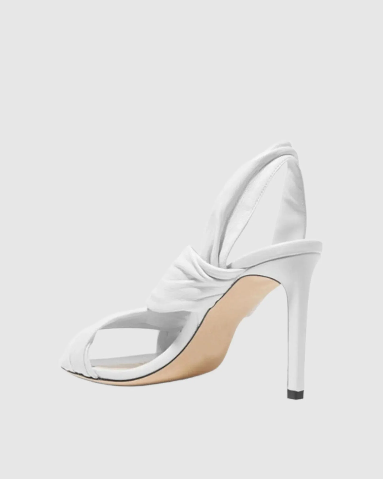 Yank Leather Lace Up Sandals In White